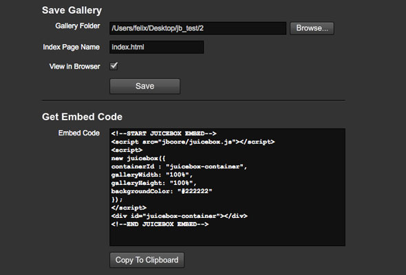 Juicebox Builder Publish Panel